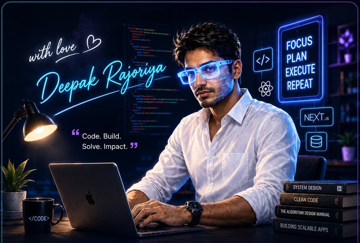 Deepak Rajoriya working on full stack web development
